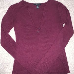 Forever 21 deep V-neck long sleeve